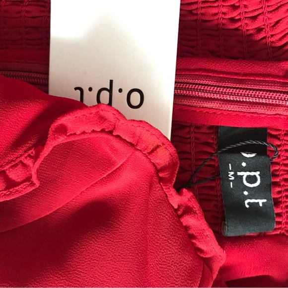 O.P.T. Toile de Jouy Red Tie Strap Midi Dress - Picture 11 of 15